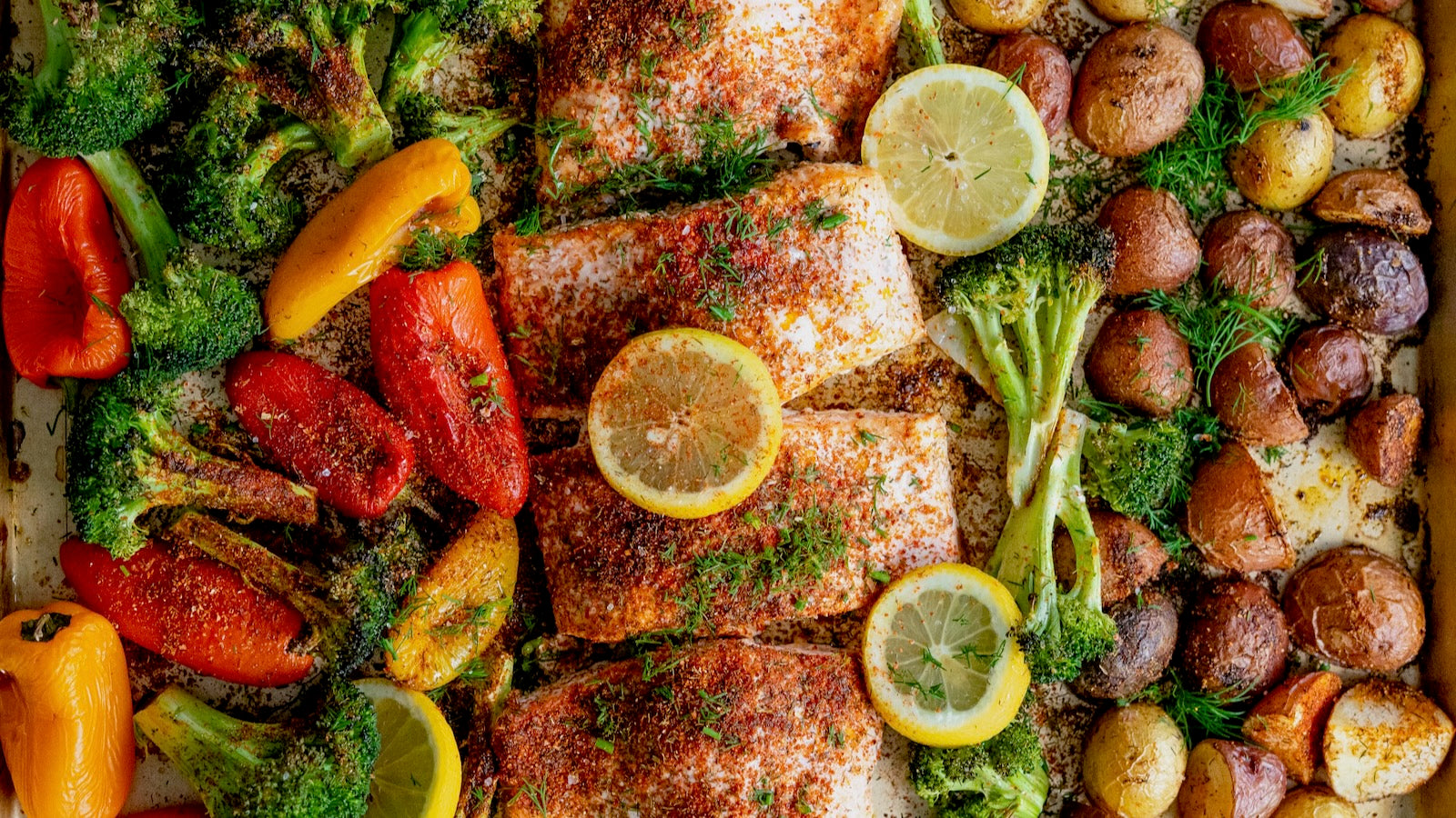 Sheet Pan Salmon with Roasted Veggies and All Purpose Seasoning